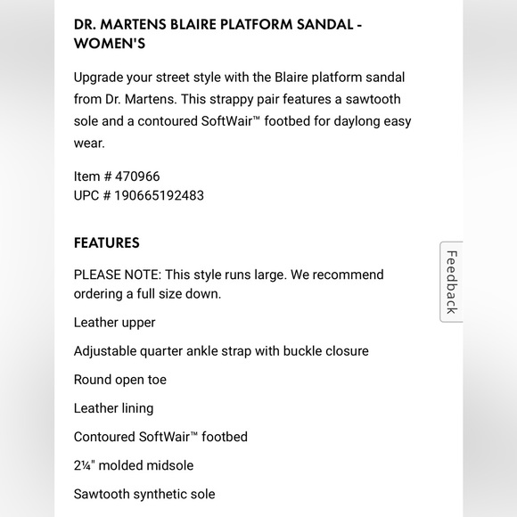 Dr Martens NWOT Black Blaire Hyrdro Leather Platform Strap Sandals. - Picture 14 of 14